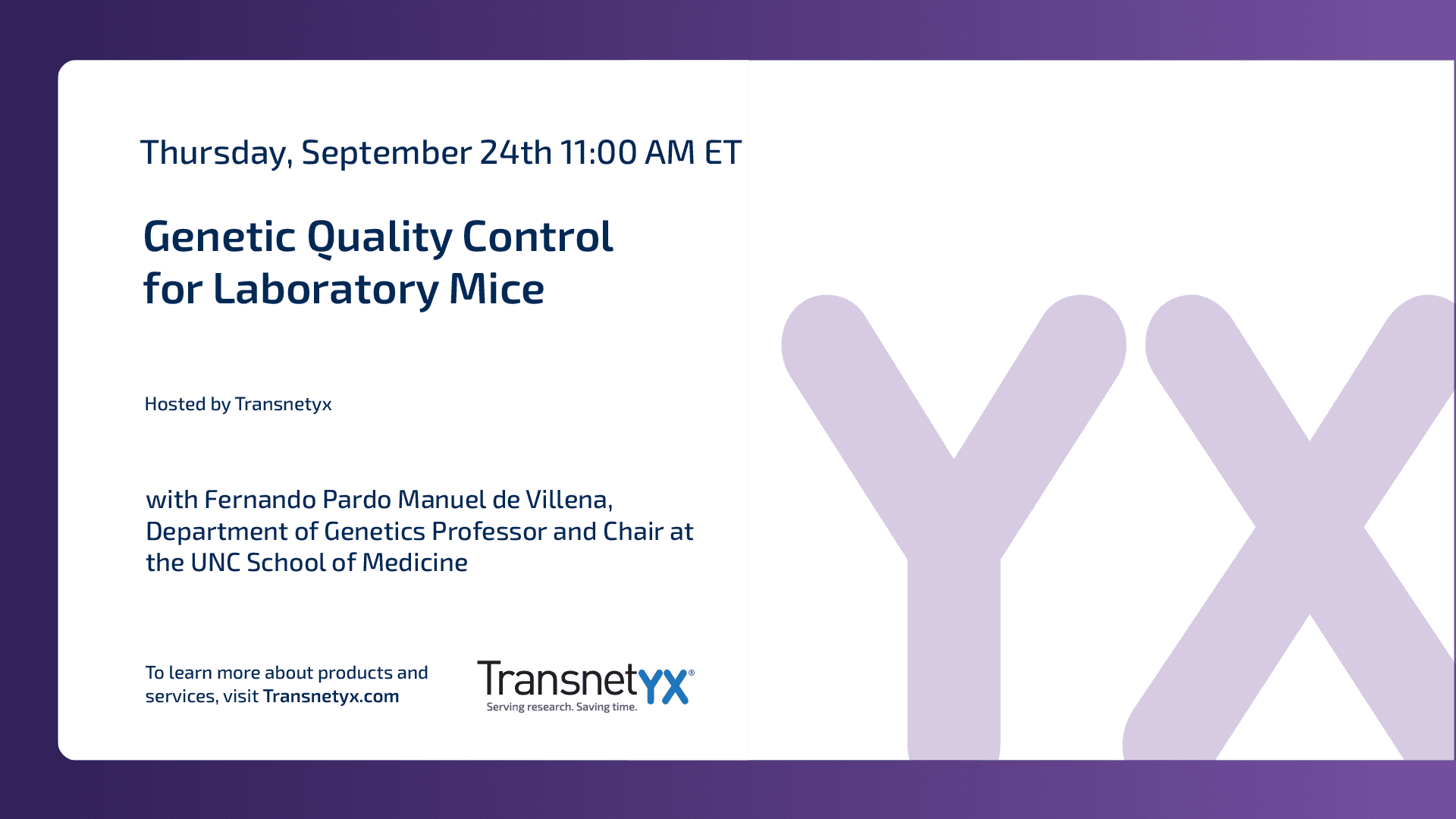 Genetic Quality Control for Laboratory Mice webinar